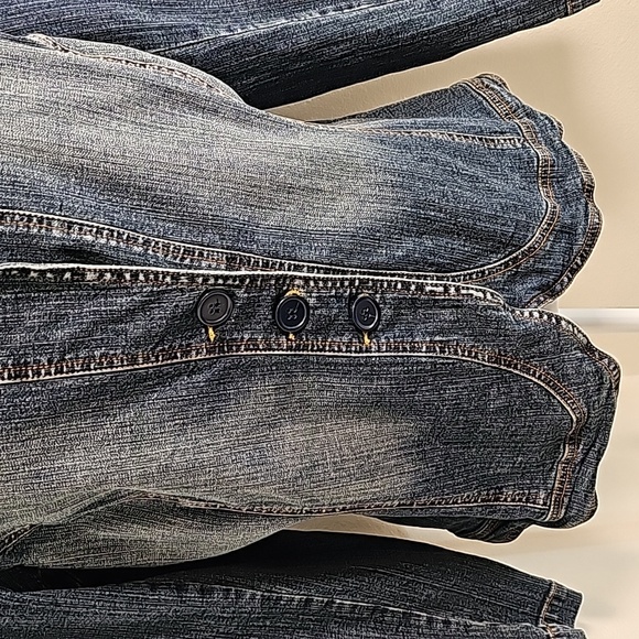 Mixit Blue Jean Denim Jacket Coat Outerwear Button Down Collared Faded Wash 16W - Picture 5 of 9